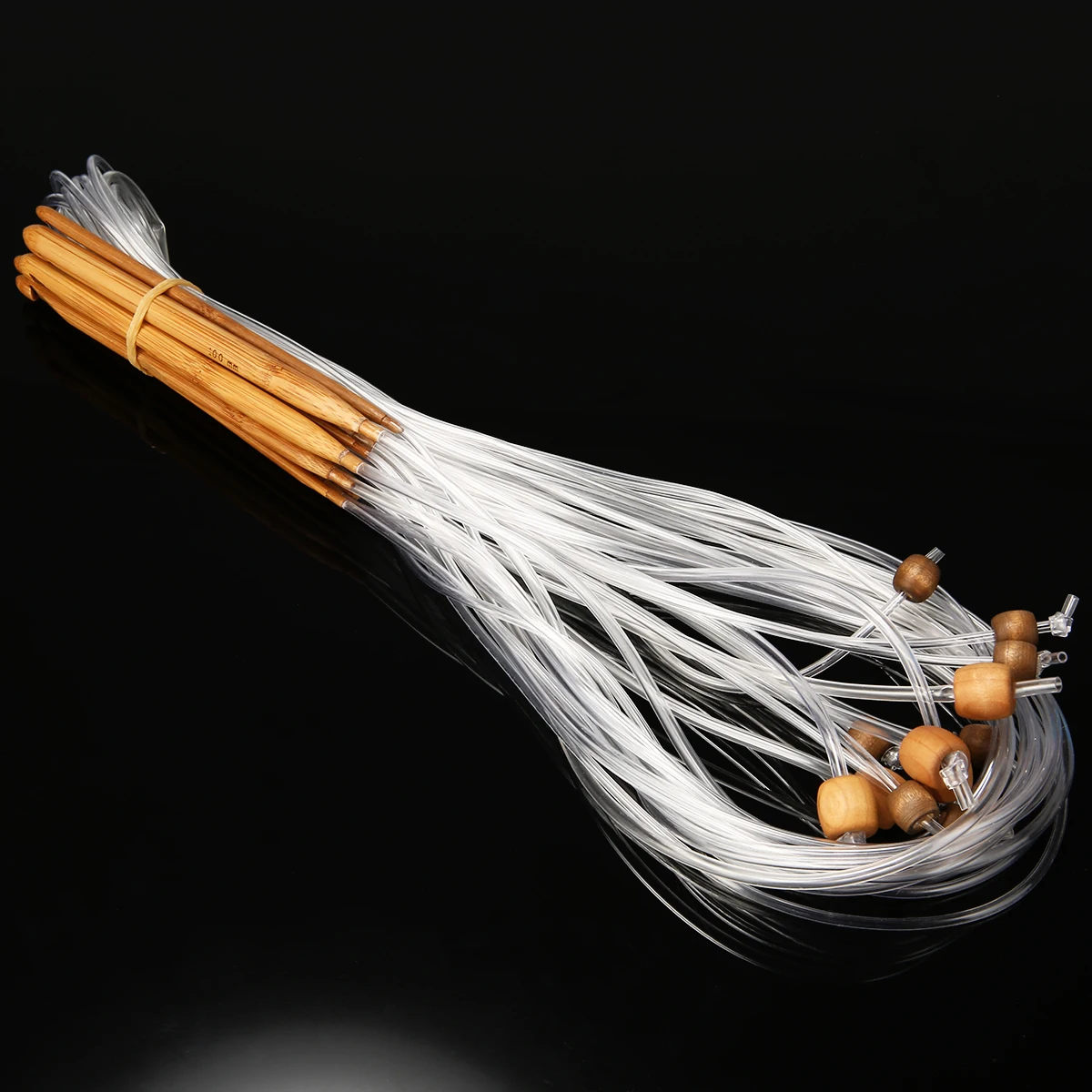 12pcs/set Natural Bamboo Flexible Afghan Tunisian Carpet Crochet Hooks Knitting Needles Bamboo Crochet Hook Set 120cm Long