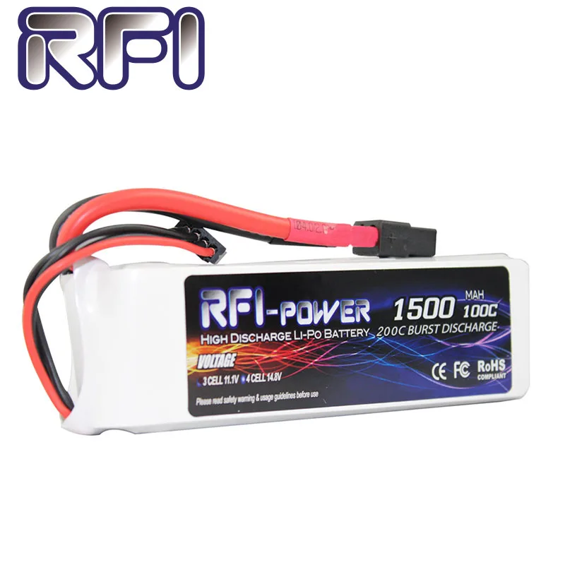 

RFI-power 1500mAh 11.1V 100C(Max 200C) 3S Lipo Battery Pack for FPV Racer