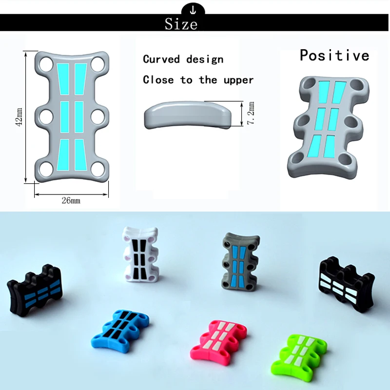 JUP 50 Pairs Magnetic Magnetic Magic Magnetic Lazy Luminous Deduction Never No Tie Shoes Shovel Buckle Sports A Second Lace Belt