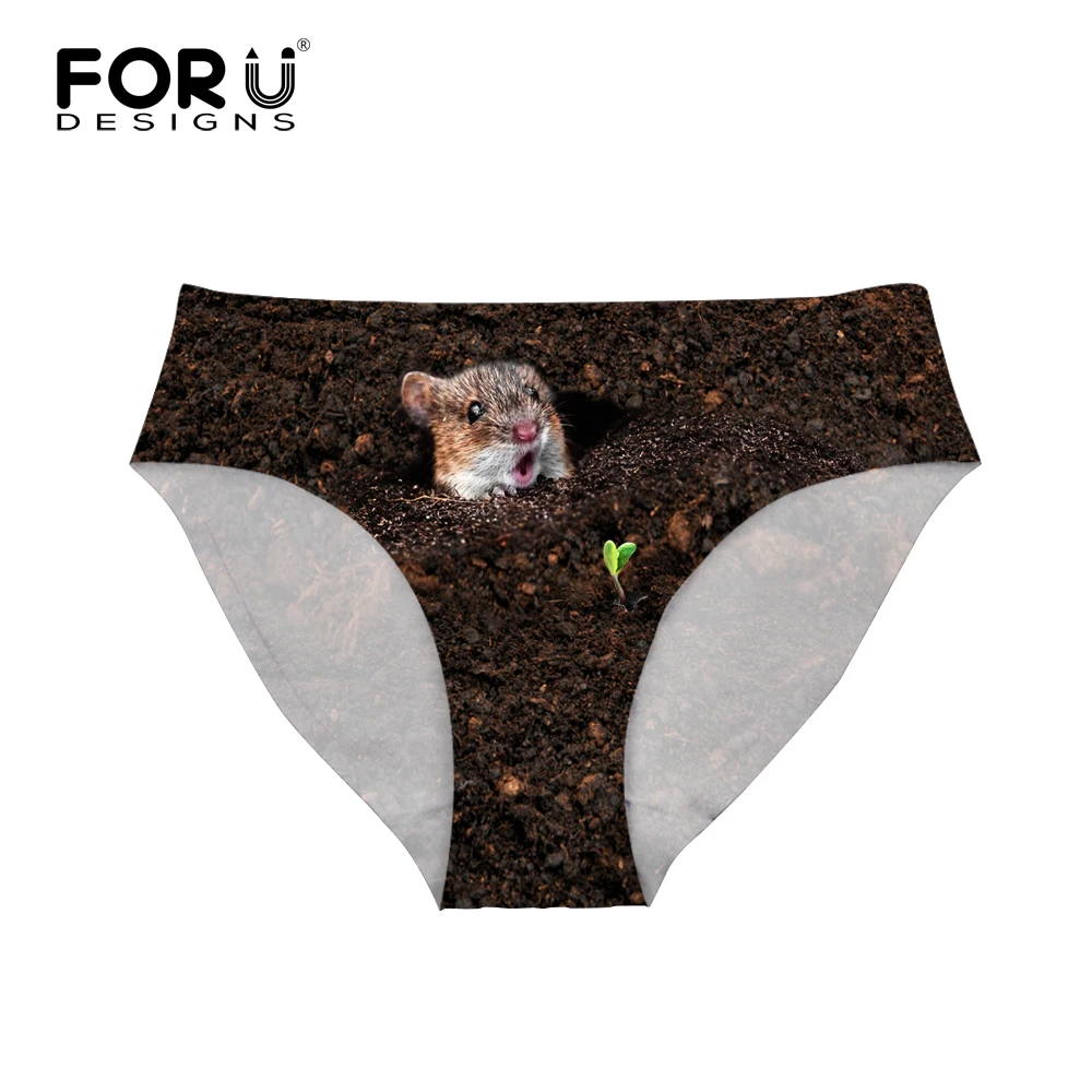

FORUDESIGNS Sexy Brazilian Bikini Bottoms Swimming Trunks Woman Mouse Animal Printing Swimsuits Separate Swimwear Shorts Women