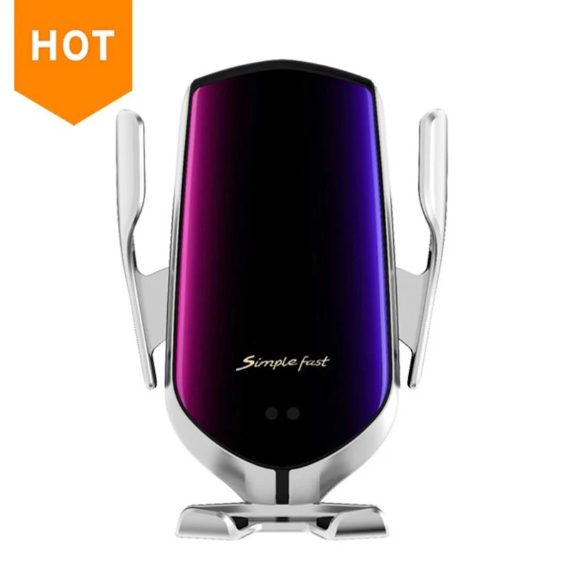 

Drop Shipping Automatic Qi 10W Fast Charge Clamp Car Wireless Charger GPS Position Holder for Huawei Mate20PRo Samsung/S9/Note9