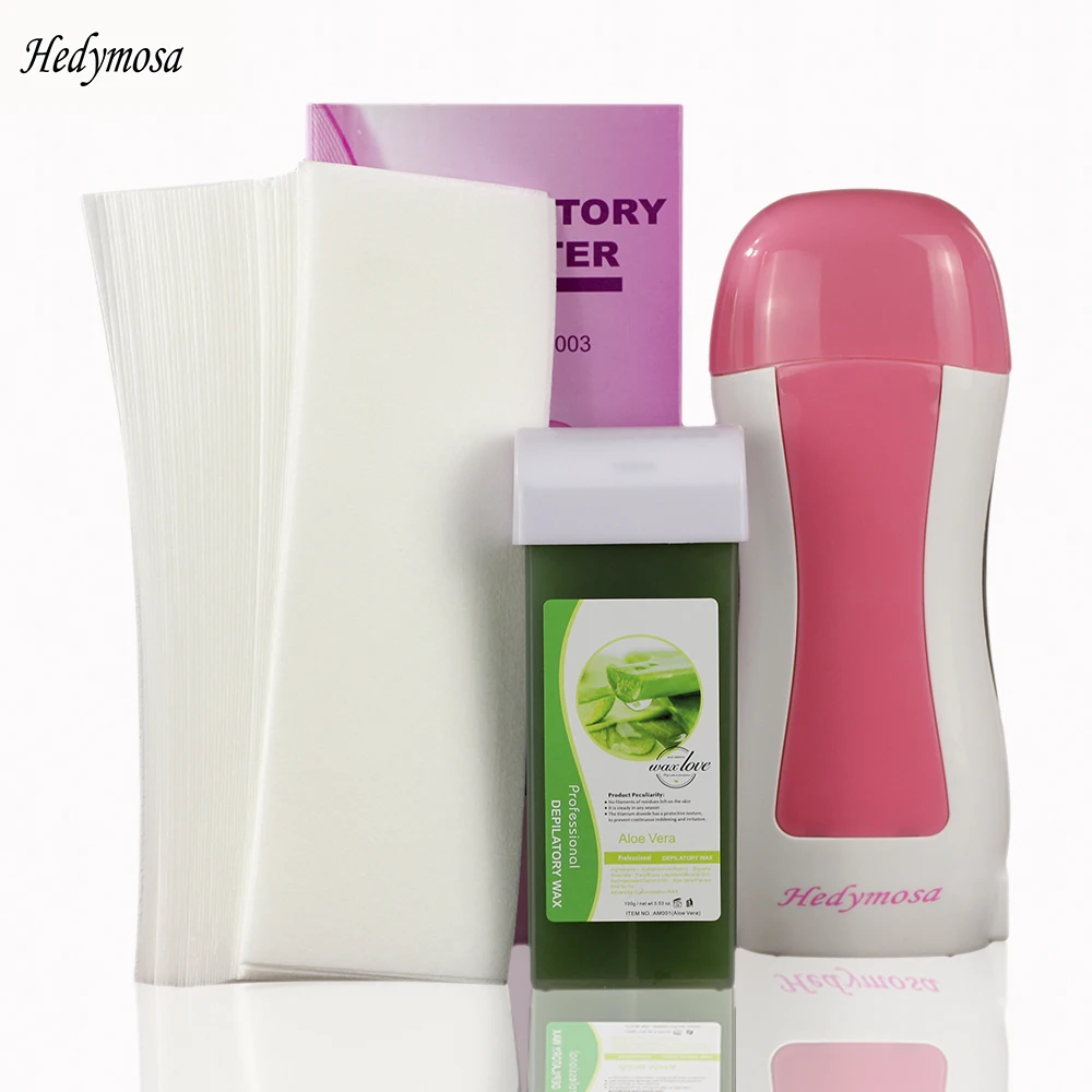 Comprar Depilación calentador de cera eléctrico Set Depilador 110 V 220 240 V Depiladora Facial afeitado cuerpo indoloro 100G tiras de cera