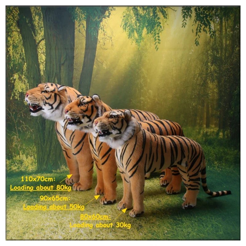 Реалистичные животные Тигр плюшевая игрушка гигантский симулятор животные кукла для детей езда игрушки обучение фотографии реквизит украшения