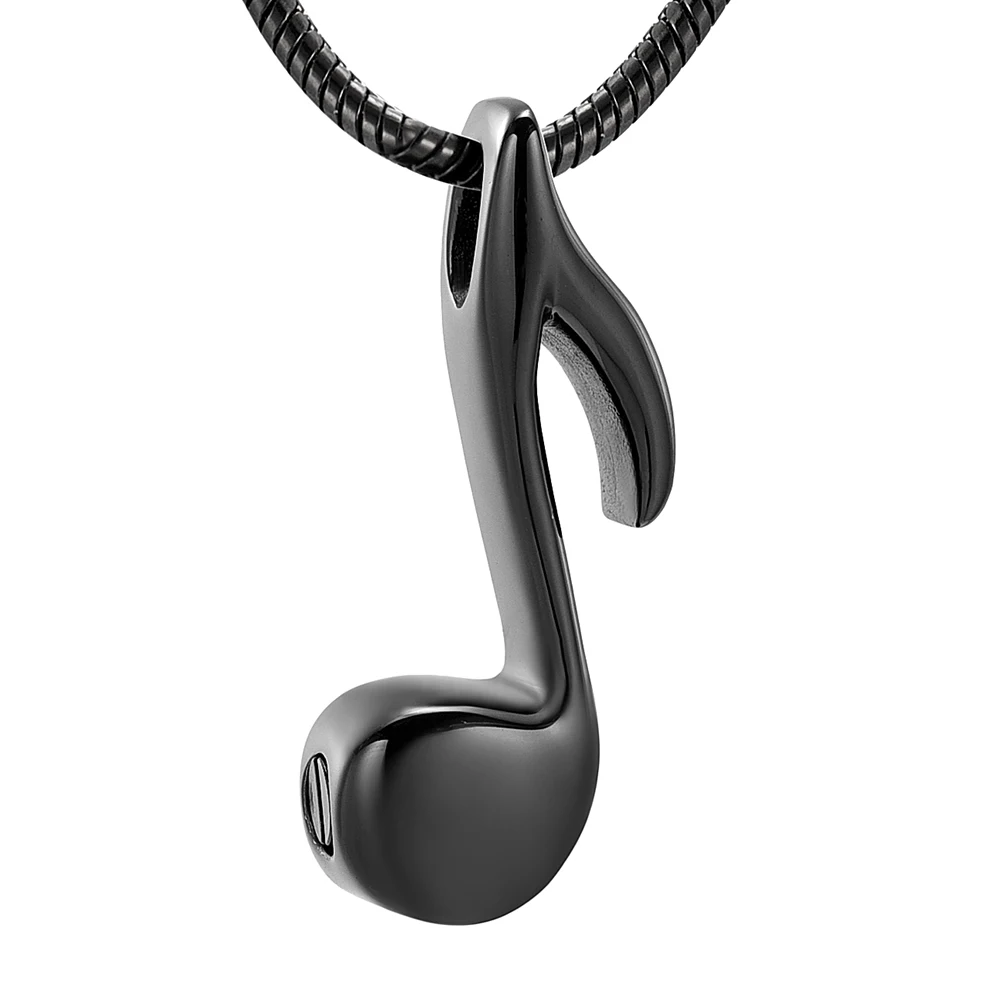 Music Note Urn Necklace for Ashes Memorial Keepsake Stainless Steel