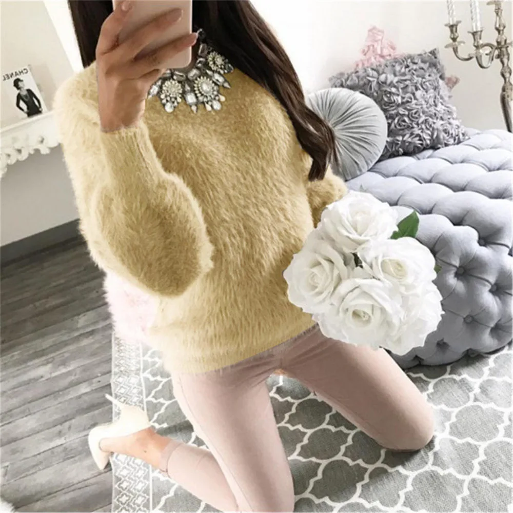 Winter Women Sweater Thick Warm Casual Outwear Pullovers 2018 Fashion Women's Coat Sexy Long Sleeve plush Female Shirt