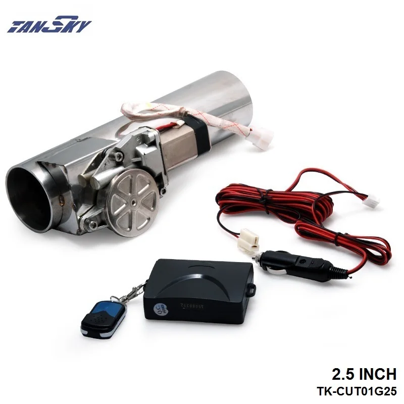 Universal 2.5" Exhaust Pipe Electric I Pipe Cutout with Remote Control Wholesale Valve For Jeep Wrangler TK-CUT01G25