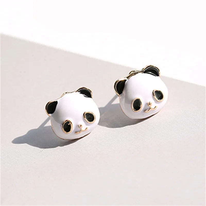 

New Fashion Woman Panda Stud Earring Cute Cartoon Animal Earrings Gift Female Jewelry Wholesale Free Shipping
