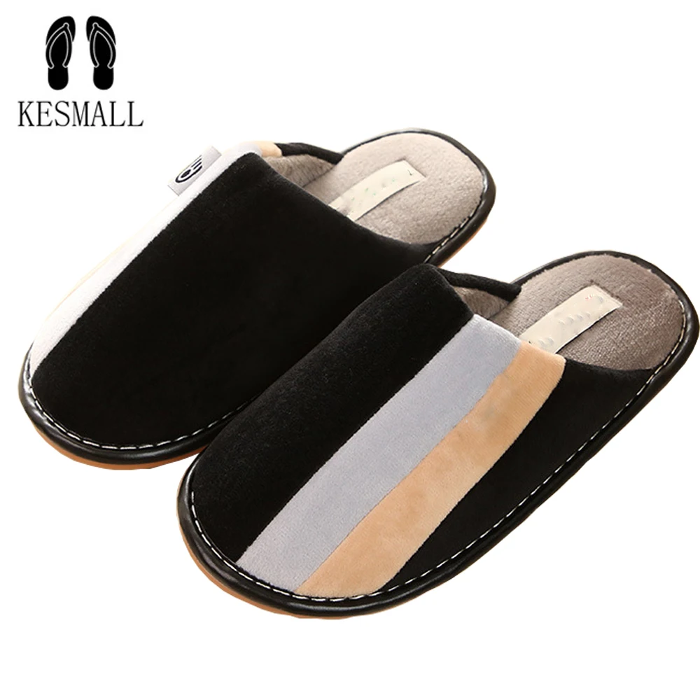 

KESMALL 2018 Winter Home Slippers Fur Slippers Shoes For Man Indoor Soft Bathroom Shoes Father Shoes Anti-Slip Large Size 45