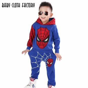 Marvel Comic Classic Spiderman Child Costume Sports suit 2 pieces set Tracksuits boys Clothing sets  Coat+Pant for 2-7y