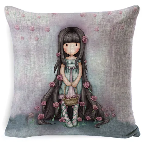 PEIYUAN Kawaii декоративная наволочка, наволочка в скандинавском стиле аниме, наволочка принцессы, модная детская подушка для дивана - Цвет: Коричневый