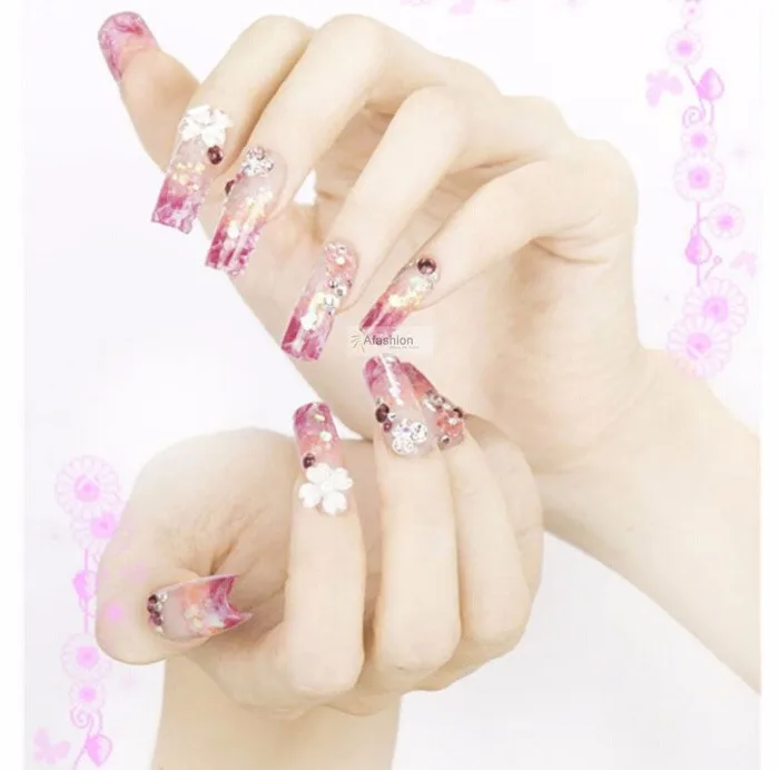 60 шт цветные глазурные наконечники для ногтей прозрачная акриловая УФ-Гелевая подделка модная красивая стеклянная мозаика дизайн ногтей