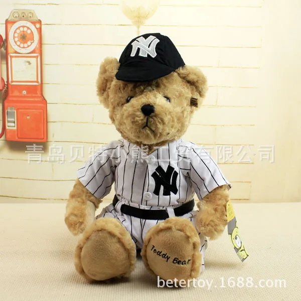 

free shipping, Baseball clothes Teddy bear plush toy birthday gift h506