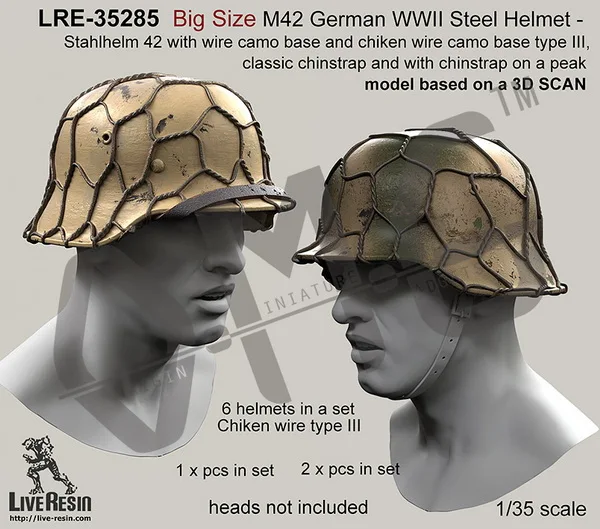 

[Scale Model Kit] Live Resin LRE-35285 1/35 Big Size M42 German WWII Steel Helmet