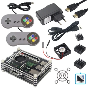 

Raspberry Pi 3 B+ Acrylic Case + 2.5A Power Adapter + Heat Sink + Game Controllers compatible with Pi 3B+ / 3B / 2B Pi3 Box kit