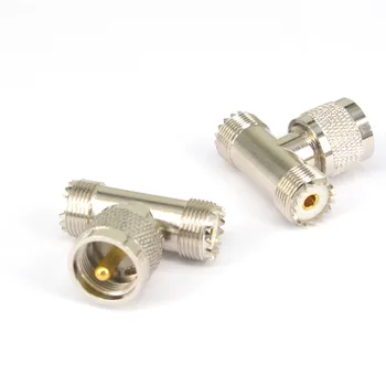 

10 Pieces UHF male PL259 to 2 UHF female SO239 triple T adapter Connector