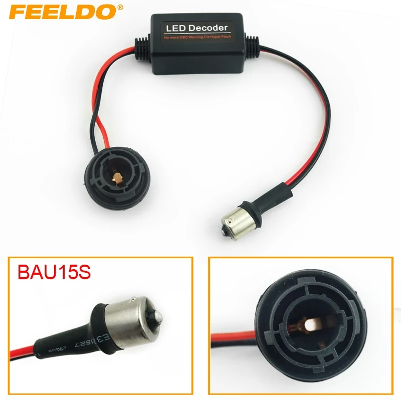 

FEELDO 4Pcs Car BAU15S No Error Load Resistor No Flickering Decoder for LED Light Into a canbus bulb #AM3927