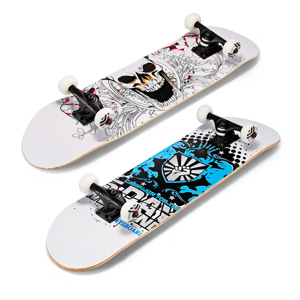 

PUENTE 31-Inch U-Shaped Transverse Skateboard 7-Layer Maple Wood Deck With T-Shape Tool For Kids Adults Beginners