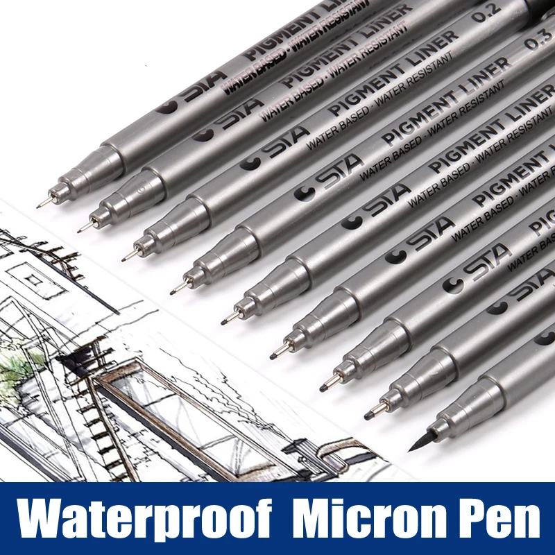 

9pcs/Lot Micron Pen Fineliners Waterproof Smooth Ink Pigma Fine Liner Pen Set Drawing for Anime Manga Sketch Marker Art Supplies