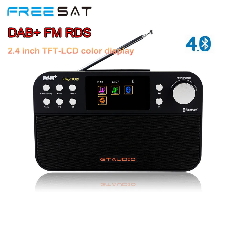 

FREESAT DR-103B DAB+ FM RDS Radio 2.4" TFT Color Display Alarm Clock Bluetooth 4.0 Digital DAB FM Stereo Radio