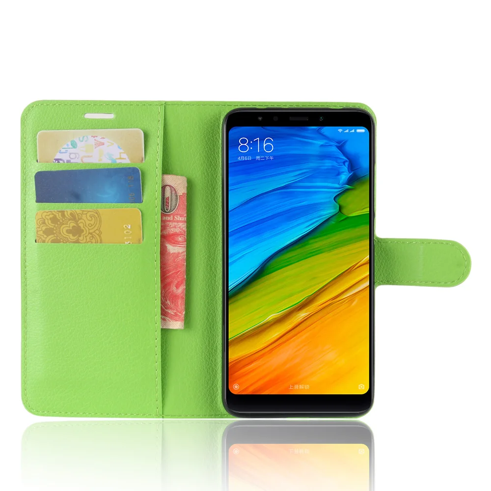 

YINGHUI for Xiaomi Redmi 5 Case Wallet Style Litchi Texture Flip Leather Case Cover for Xiaomi Redmi 5 With Stand Function