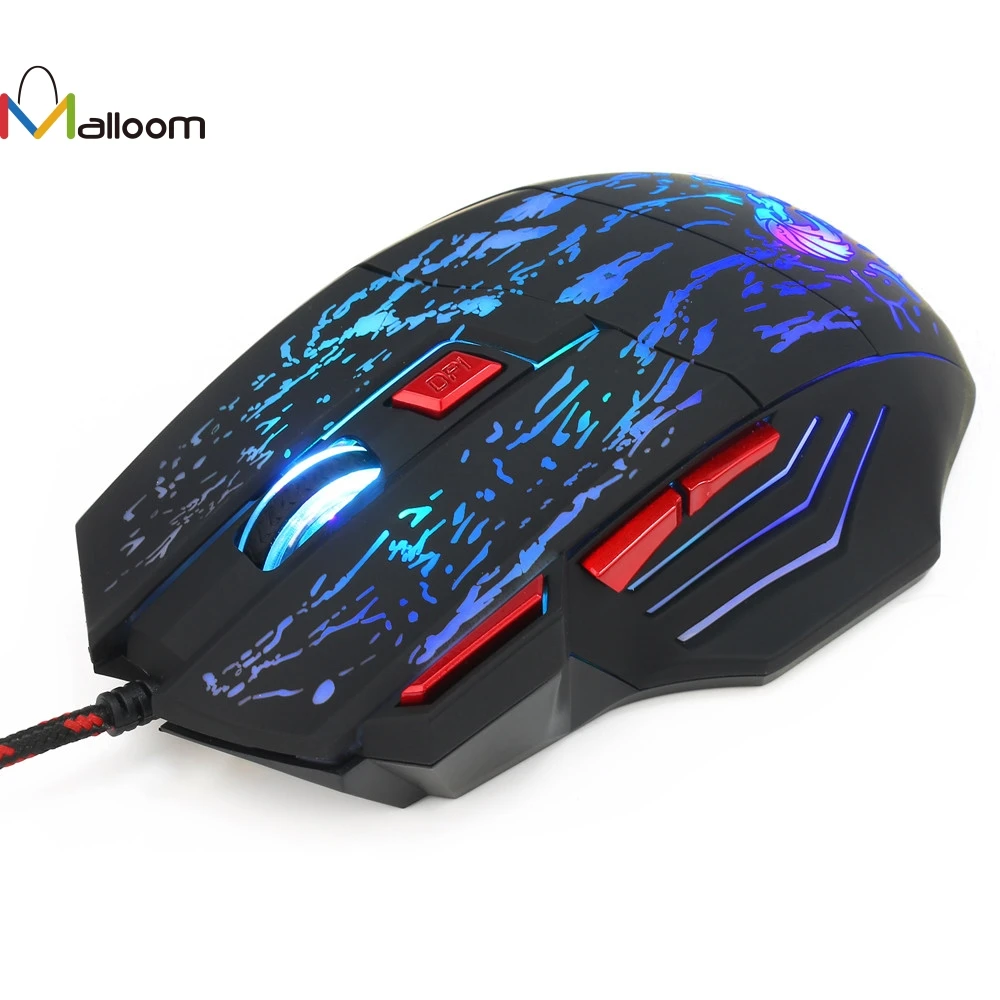 Malloom Новое поступление компьютерная мышь профессиональная 7 кнопок 5500 dpi USB Оптическая Проводная игровая мышь Мыши для ПК ноутбука