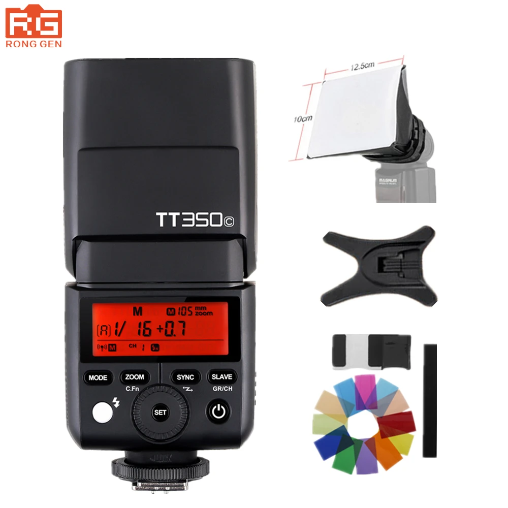 Godox Mini Tt350c Tt350 Ttl Hss 2.4ghz Flash Cameras Tt350+x1tc Trigger For Canon 5d Markiii 80d