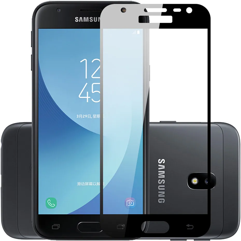 Защитное стекло для samsung J5 J3 J7 2017 A3 A5 A7 полное покрытие защита экрана закаленное a5