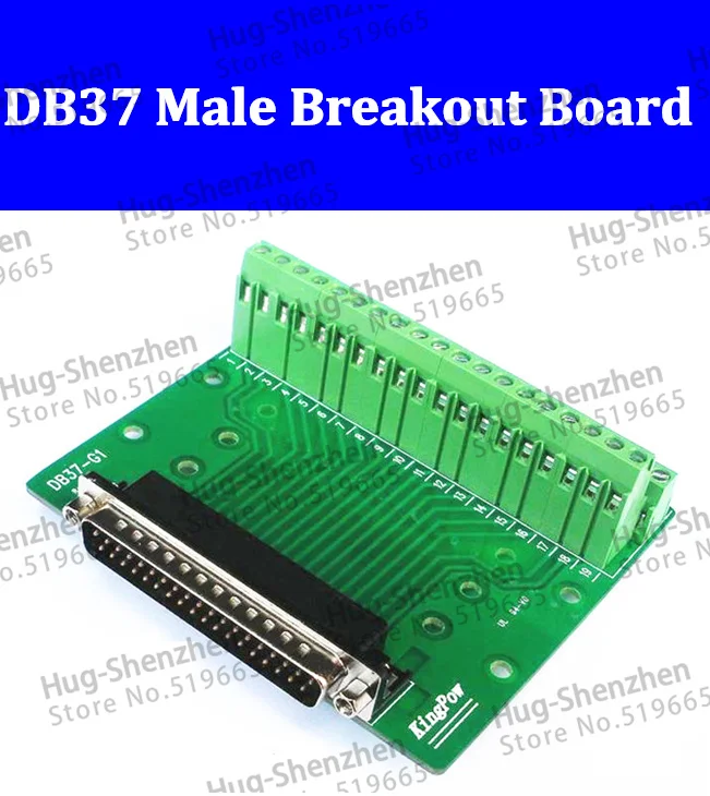 Conector do Adaptador de Terminal de Sinais D-sub de 37 Lote Pinos Macho Db37 Db-37 Breakout Board Rohs 2 Row 5 Pçs –