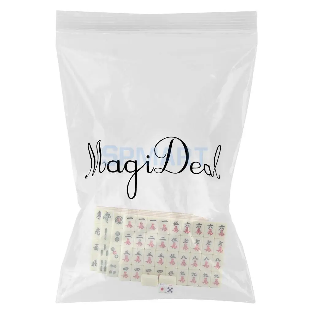 Mini Mahjong Mahjongg Mah Jongg Mah-Jongg Majiang Travel Board Game Set Chinese Traditional Mahjong Games 144 Tile in Case Toy