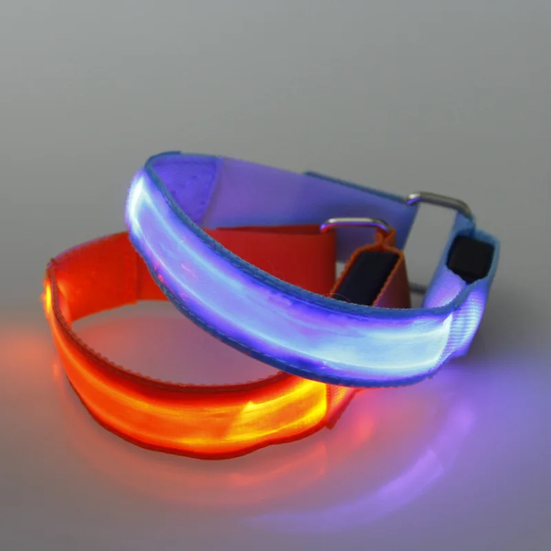 2pcs/lot LED Color Lattice Luminous Hand Ring Fashion Runner's Lighting Armband 