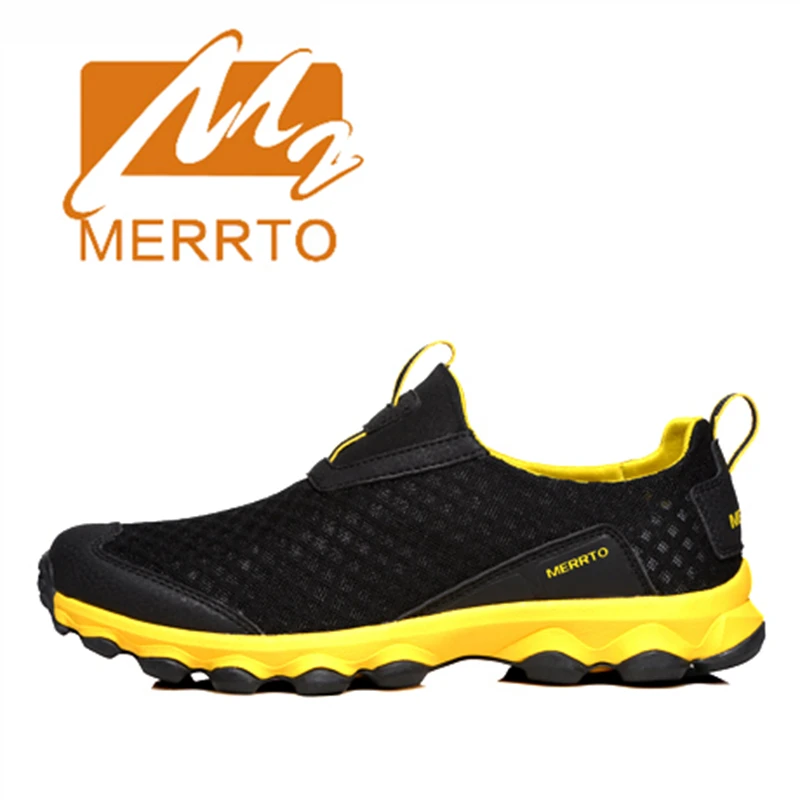 Любители Merrto 2018 ходьба обувь легкие уличной обуви Воздухопроницаемой сеткой спортивная обувь для любителей Бесплатная доставка MT18360/MT18359