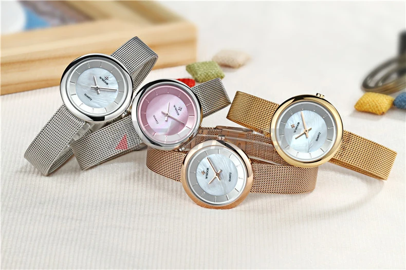 Fashion Women Rose Gold Watch Top Brand WWOOR Luxury Casual Dress Female Quartz Watches Ultra-thin Waterproof Clock  (1)