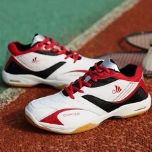 Профессиональная красная обувь для бадминтона, кроссовки со шнуровкой, дышащая мужская спортивная обувь для помещений