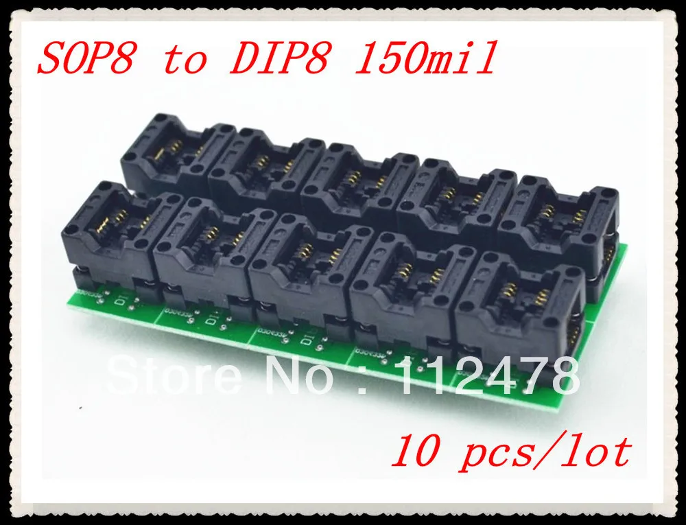 

Free shipping!!!Universal Adapter Sockests SOP8 SOP 8 to DIP8 DIP 8 for Programmer TL866A TL866II Plus TL866CS EZP2010 150 mil