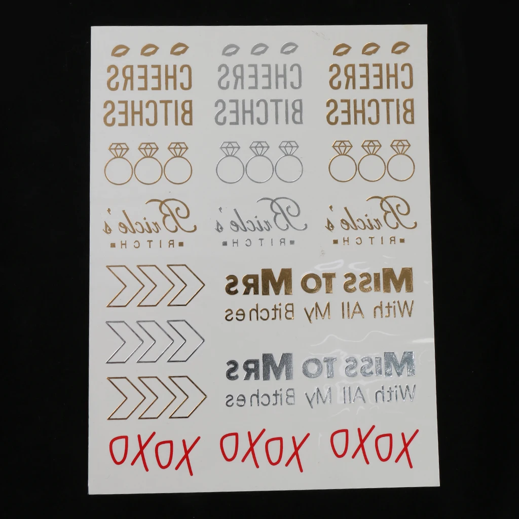 Bachelorette Party Waterproof Temporary Flash Tattoo Stickers