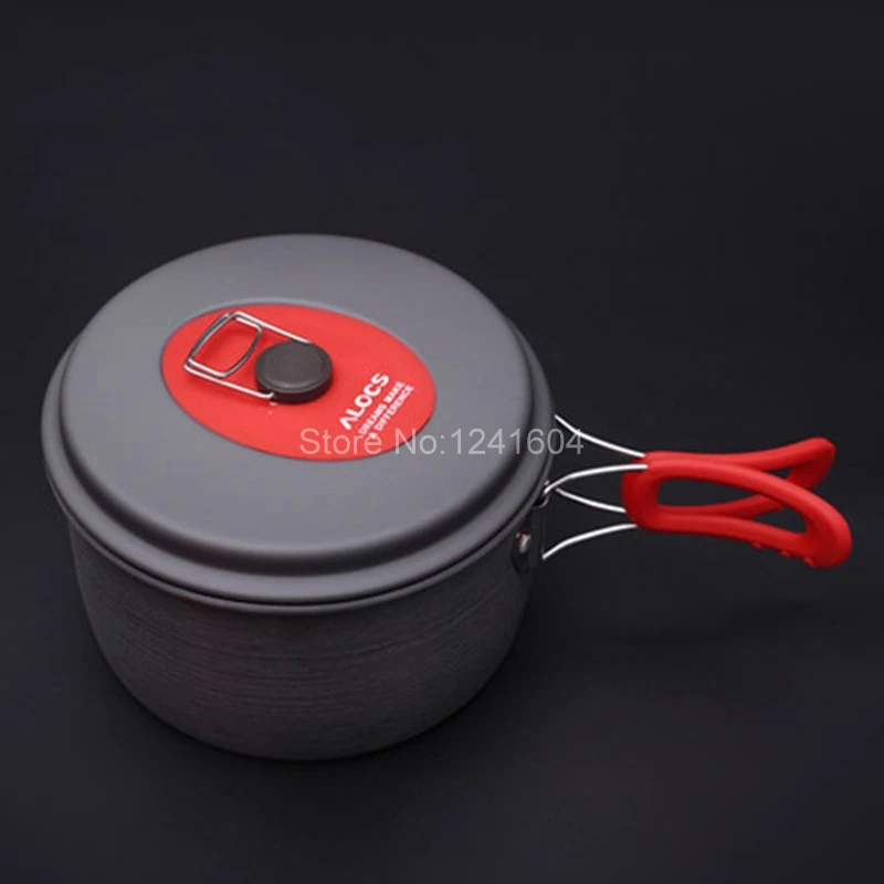 Alocs 7 unids al aire libre Camping senderismo Picnic utensilios de cocina conjunto con sartén olla tetera conjunto doblez Ollas Camping senderismo utensilios de cocina CW-C06S