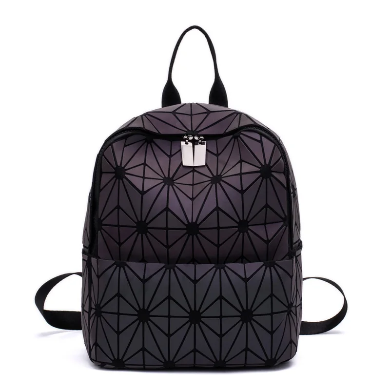 Светящийся рюкзак, женские рюкзаки, Модный повседневный рюкзак для девочек, голограмма, женский геометрический кошелек, складные сумки, дорожная школьная сумка - Цвет: B