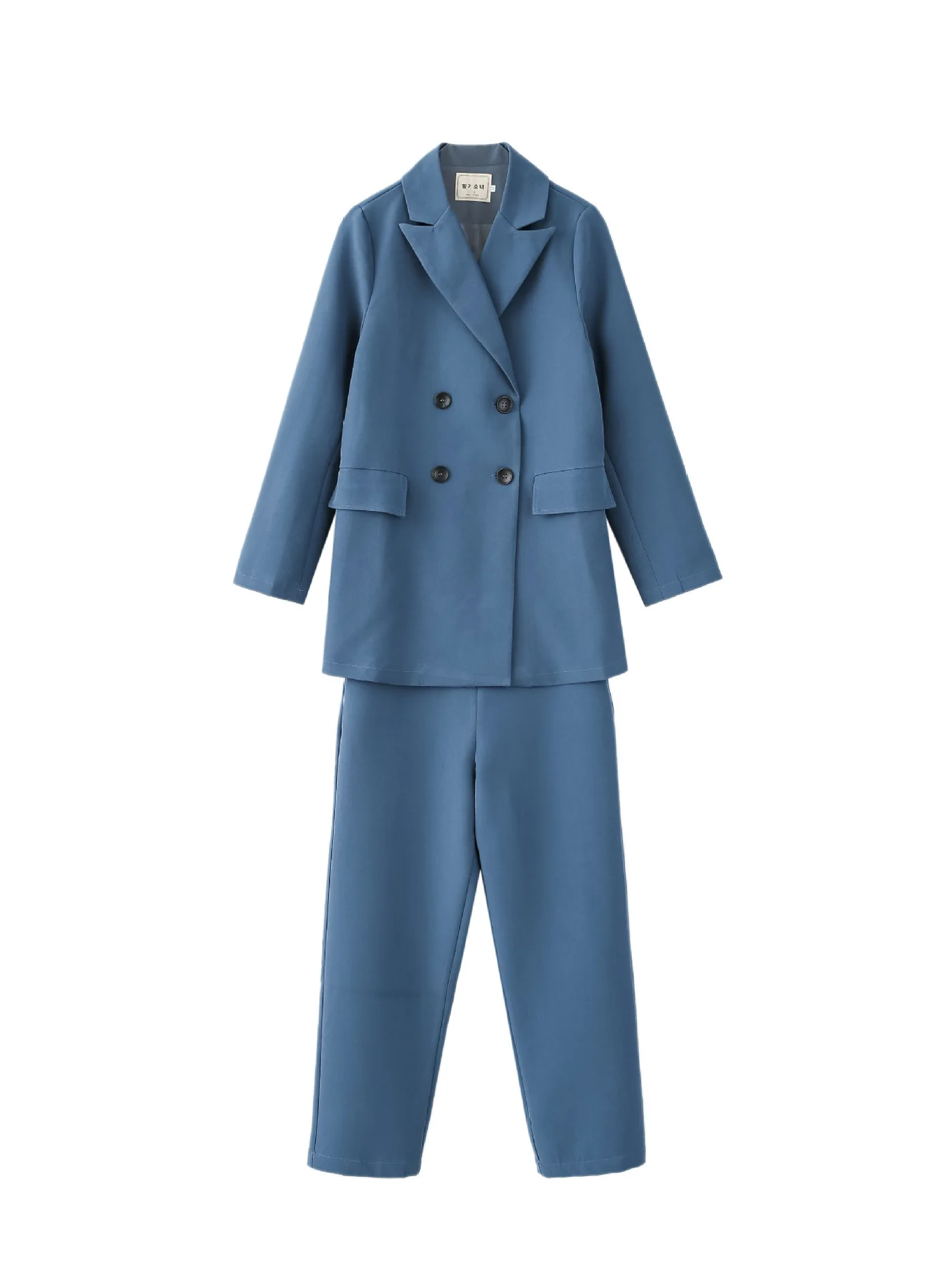 Women's suits 2019 new autumn casual solid color high quality double-breasted suit jacket fashion straight trousers suit