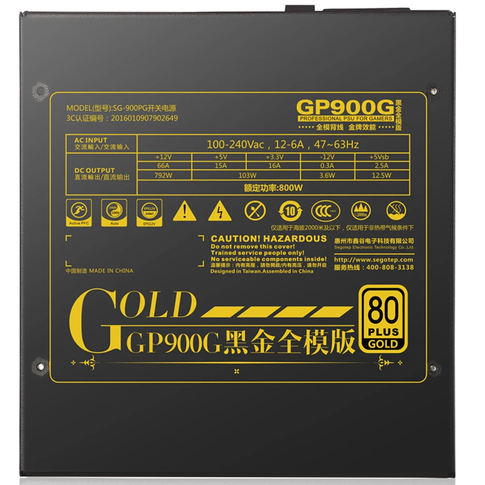 Segotep 800 واط GP900G كامل وحدات atx pc الكمبيوتر امدادات الطاقة كفاءة الألعاب psu 12 فولت pfc النشطة sli جاهزة 91% 80 زائد الذهب Segotep 800 واط GP900G كامل وحدات atx pc الكمبيوتر امدادات الطاقة كفاءة الألعاب psu 12 فولت pfc النشطة sli جاهزة 91% 80 زائد الذهب