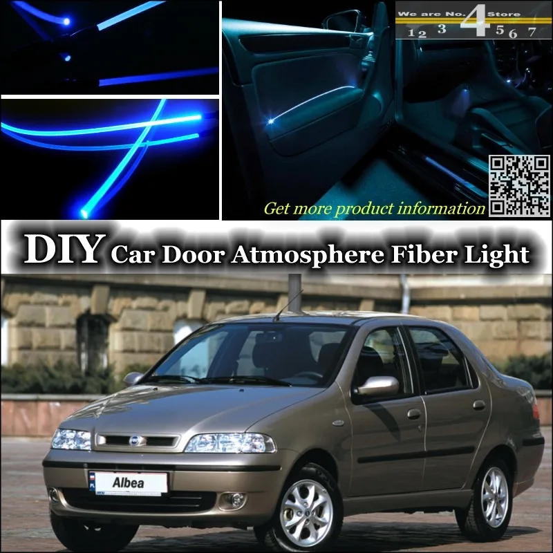 Для Fiat Albea / Siena внутренняя настройка окружающего света атмосфера оптоволоконная