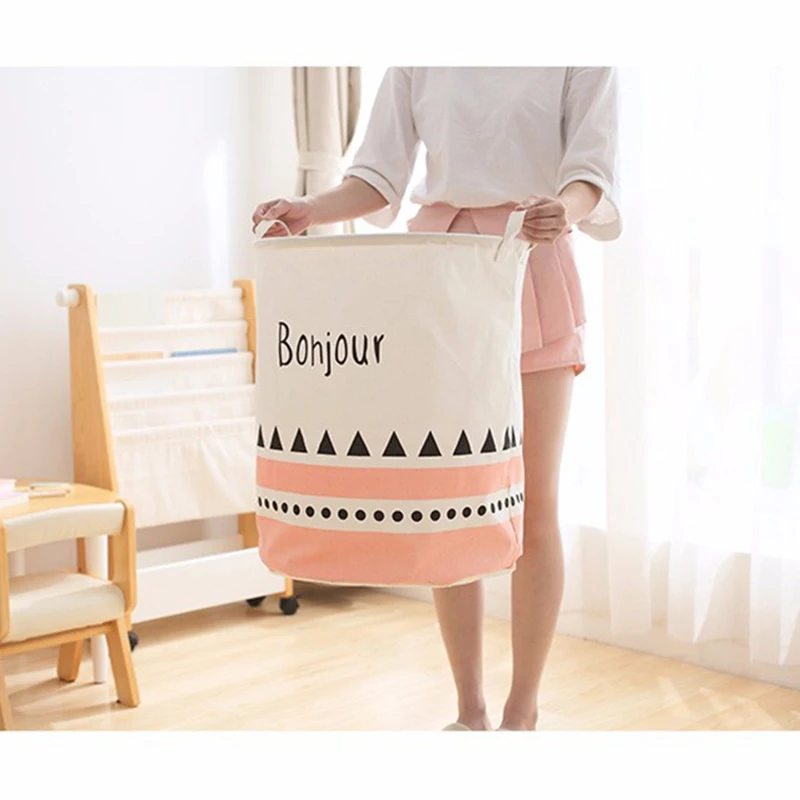 القطن و الكتان تخزين ملابس دلو المنزل كبيرة مفتوحة القذرة الملابس المنظم مربع دلو سلة الغسيل لعب سلة التخزين