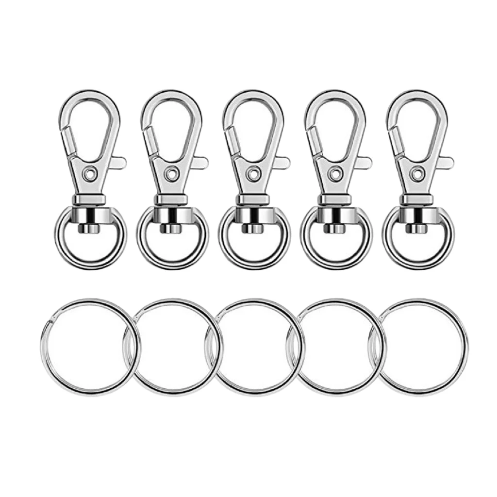 50 Pcs 35 MM Alloy Key Chain Rings Swivel Clasps Lanyard Snap Hook Lobster Claw Split DIY Key Rings for Jewelry Making Craft 