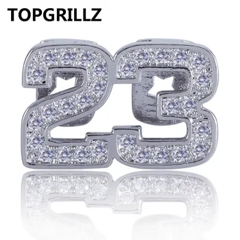 

TOPGRILLZ Hip Hop Gold Silver Color Teeth Grillz Iced Out Micro Pave CZ NO. 23 Bottom Teeth Grills With Silicone Christmas Gift
