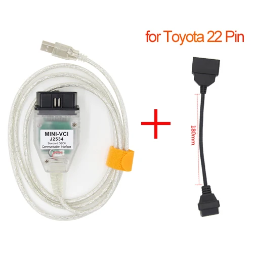 Последний V13.00.022 мини VCI интерфейс для TOYOTA TIS Techstream MINI-VCI FT232RL чип J2534 OBD2 Диагностический кабель - Цвет: Combination 2