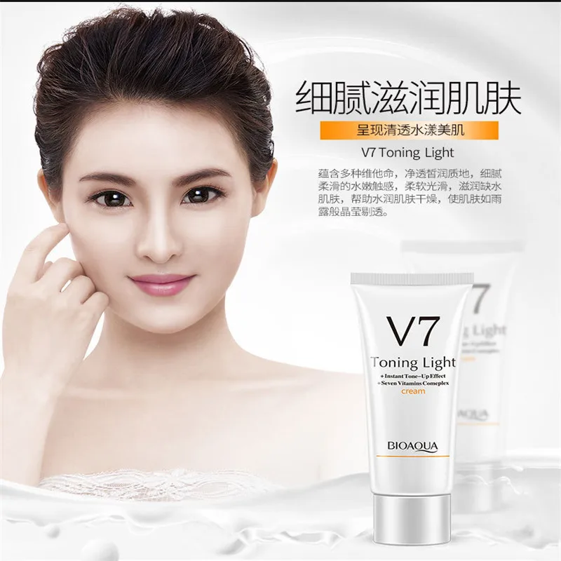 BIOAQUA V7 Toning light Concealer Ointment Cream Nutrition Moisturizing Whitening Cream Nourishing Essence Cream Face Care 6