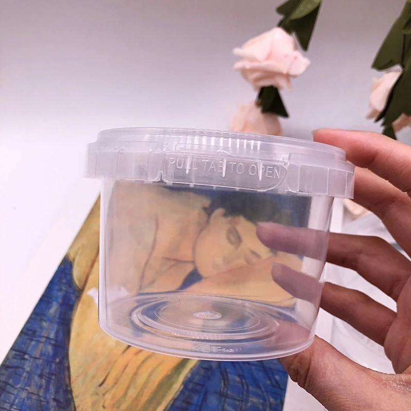 

Happy Monkey 210ml /280ml 20pcs/pack Slime Box New Plastic Slime Container Transparent Storage Box For Fluffy Clear Slime