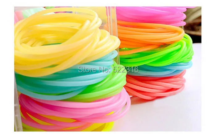 Горячая светится в темноте неоновые конфеты светящиеся 10 смешанных цветов силиконовый резиновый браслет наручный браслет Спорт Сделай Сам кольцо для волос