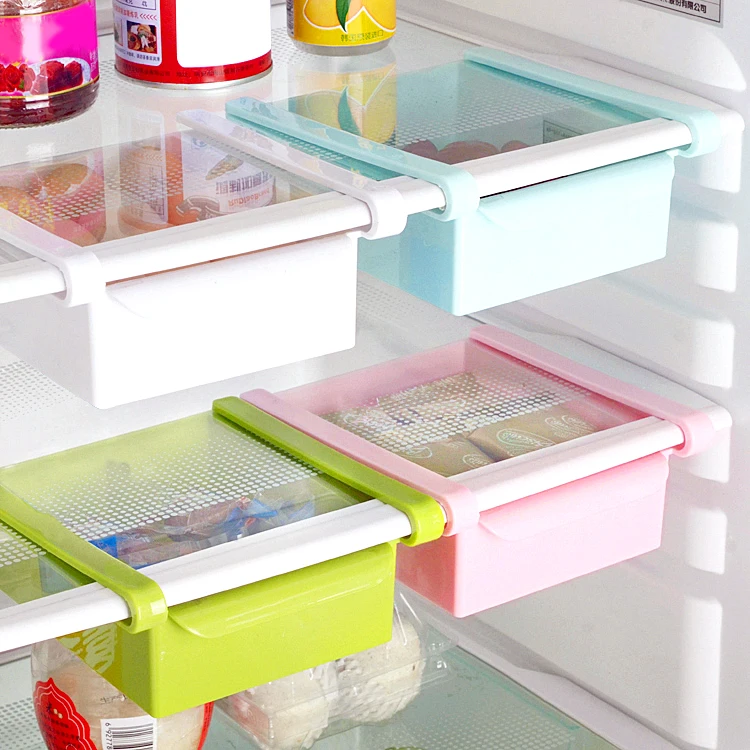 Slide Kitchen Tidy Fridge Freezer Food Storage Boxes Space Saving