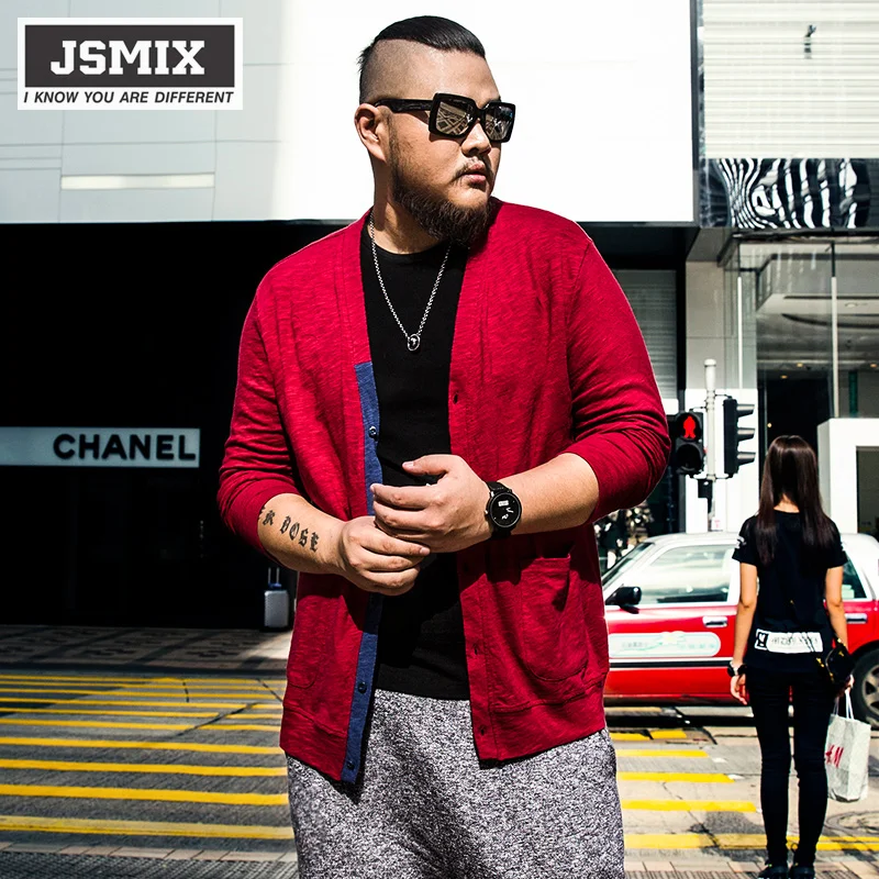 2015 fat plus size cardigan male sweater spring and autumn men's