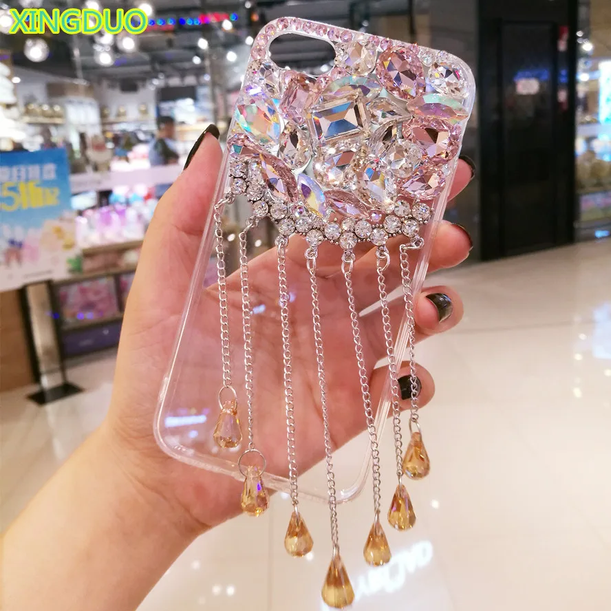 XINGDUO For Samsung galaxy j2 j4 j5 j6 j7 luxury Bling rhinestone Transparent case for a5 a6 a7 a8 2017 2018 prime plus | Мобильные